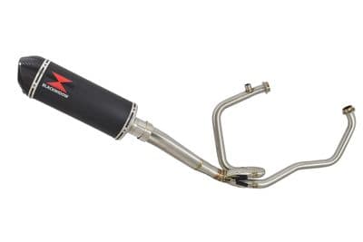 HYOSUNG GT125R GT125 COMET Full Exhaust System 300mm Oval Black Stainless Carbon Tip Silencer