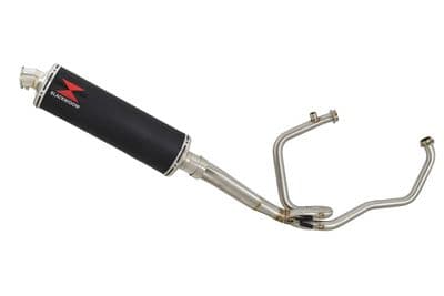 HYOSUNG GT125R GT125 COMET Full Exhaust System 400mm Round Black Stainless Silencer