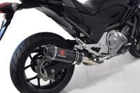 Integra 700 Exhaust Silencer 300mm Oval Black Stainless Carbon Tip