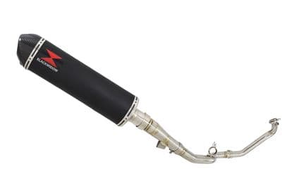 Integra 750 De Cat Exhaust System 400mm Oval Black Stainless Silencer Carbon Tip
