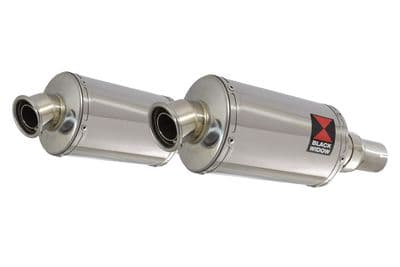 Interceptor 650 Exhaust Silencers 230mm Oval Stainless