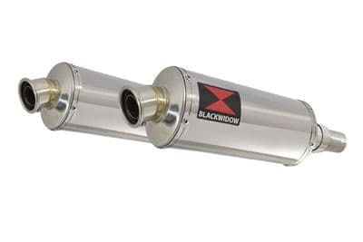 Interceptor 650 Exhaust Silencers 300mm Oval Stainless