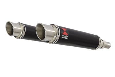 Interceptor 650 Exhaust Silencers 350mm GP Round Black Stainless
