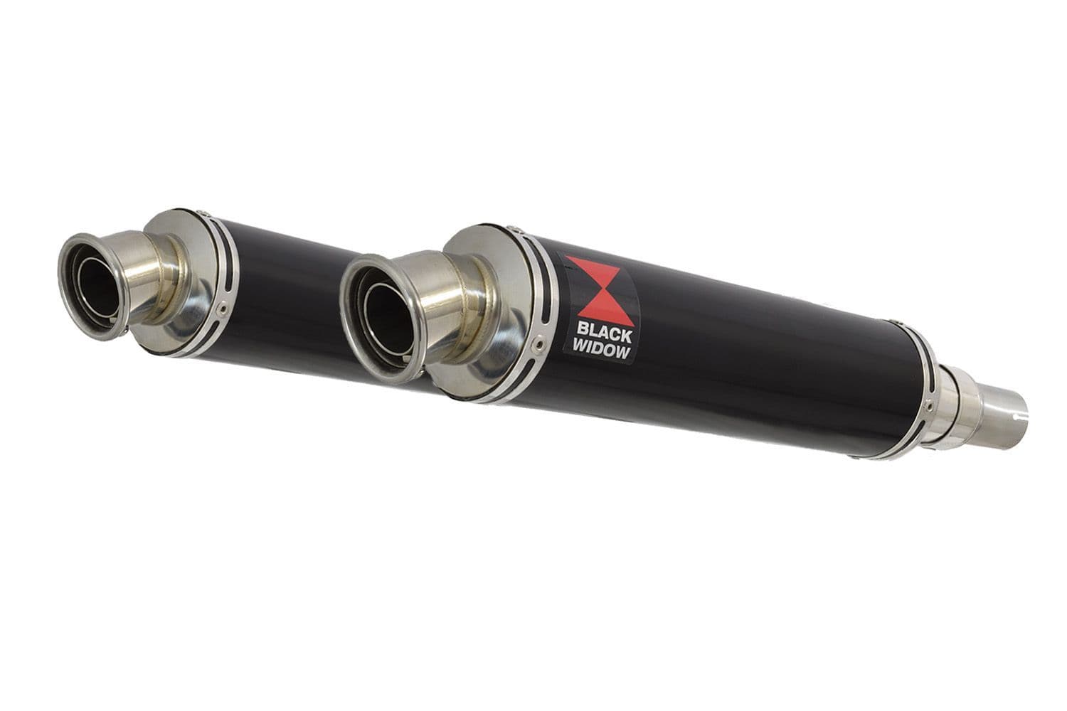 Interceptor 650 Exhaust Silencers 350mm Round Black Stainless