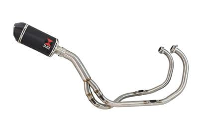 KAWASAKI KLE 500 KLE500 Exhaust System with 200mm Oval Black Stainless Carbon Tip Silencer