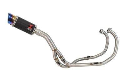 KAWASAKI KLE 500 KLE500 Exhaust System with 200mm Round Blue Tip Carbon Silencer
