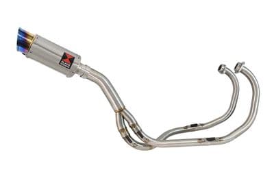 KAWASAKI KLE 500 KLE500 Exhaust System with 200mm Round Blue Tip Stainless Silencer