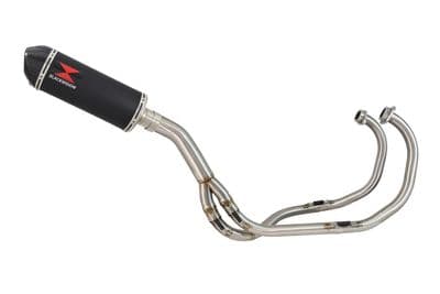 KAWASAKI KLE 500 KLE500 Exhaust System with 300mm Oval Black Stainless Carbon Tip Silencer