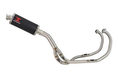 KAWASAKI KLE 500 KLE500 Exhaust System with 300mm Oval Black Stainless Silencer