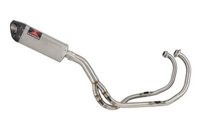 KAWASAKI KLE 500 KLE500 Exhaust System with 300mm Tri Oval Stainless Carbon Tip Silencer