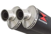 Kawasaki KLV 1000 2004-2007 Silencer Kit 400mm Oval Black Stainless Silencers