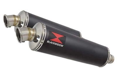 Kawasaki KLV 1000 2004-2007 Silencer Kit 400mm Round Black Stainless Silencers
