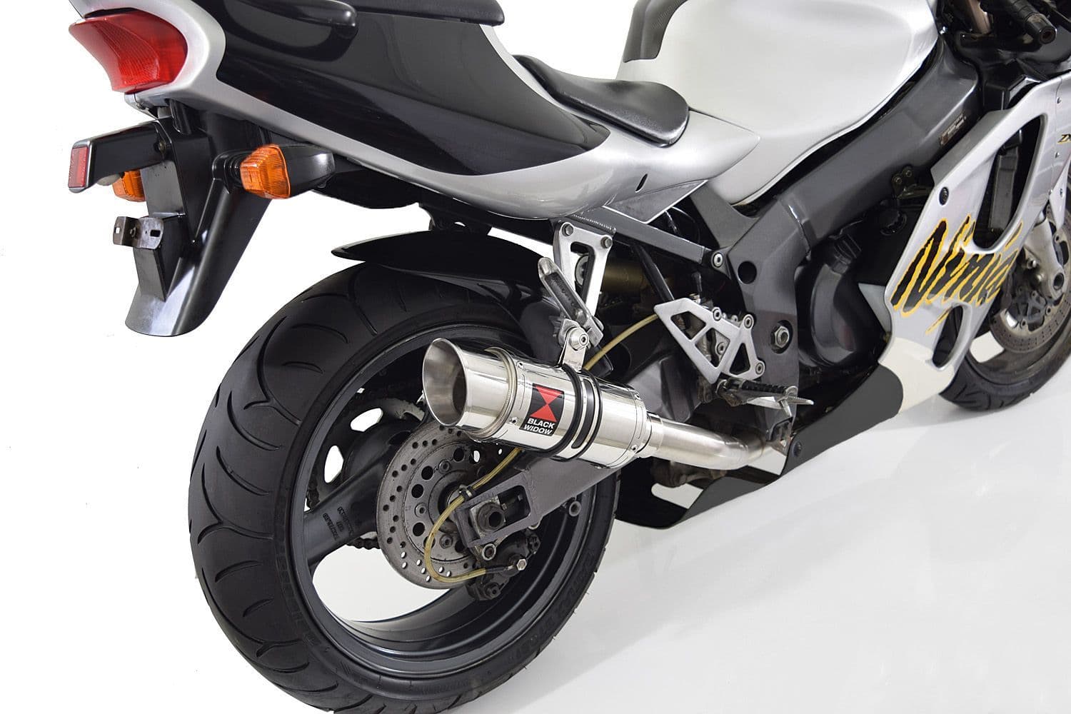 KAWASAKI ZX7R ZX-7R Exhaust System with 200mm Round Stainless Silencer