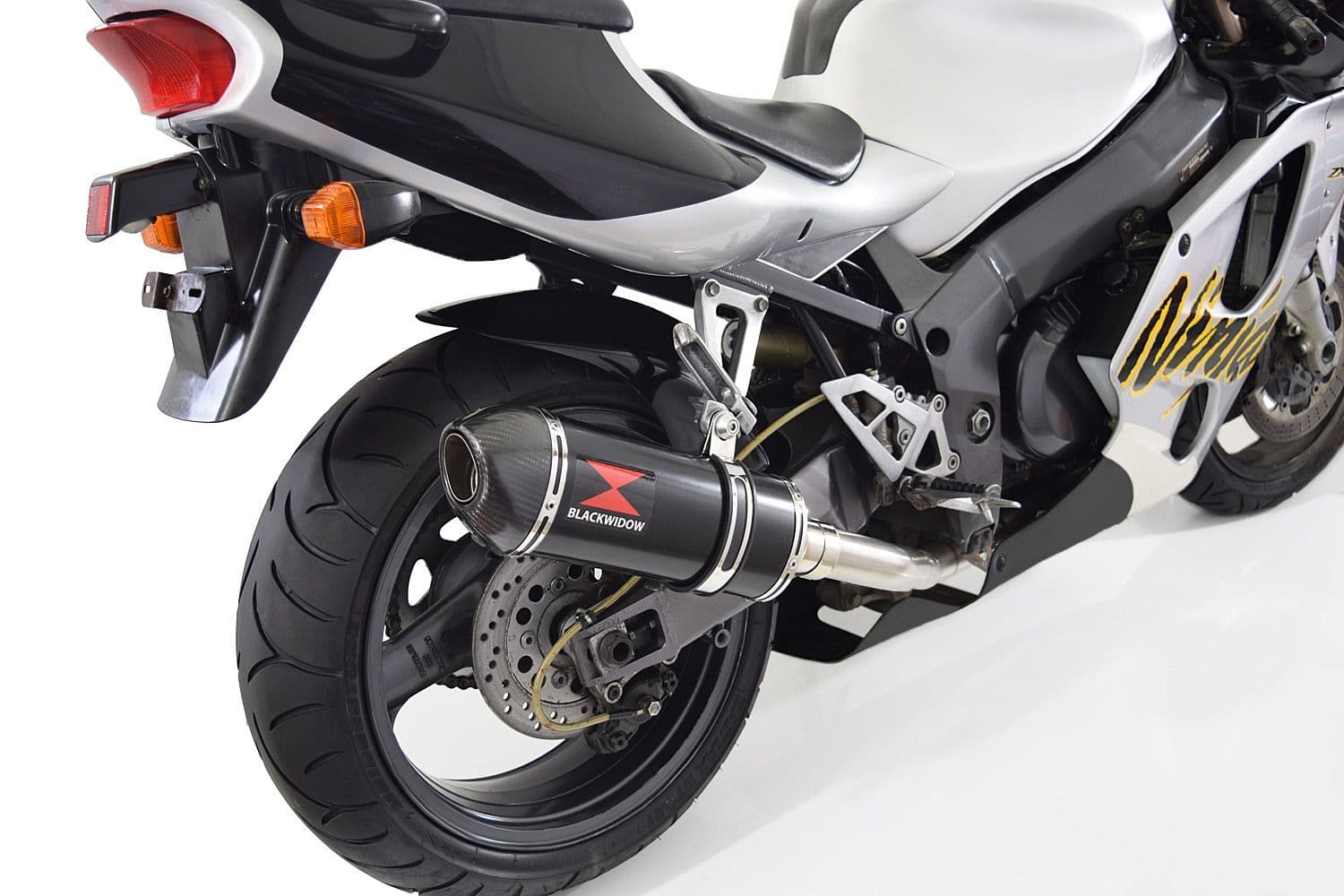 KAWASAKI ZX7R ZX-7R Exhaust System with 300mm Oval Black Stainless