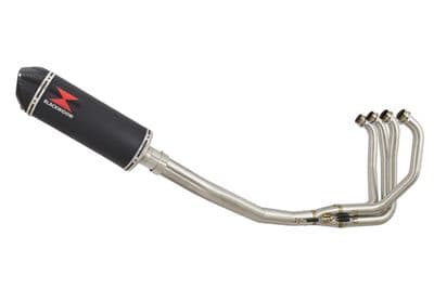 KAWASAKI ZX7R ZX-7R Exhaust System with 300mm Oval Black Stainless Carbon Tip Silencer