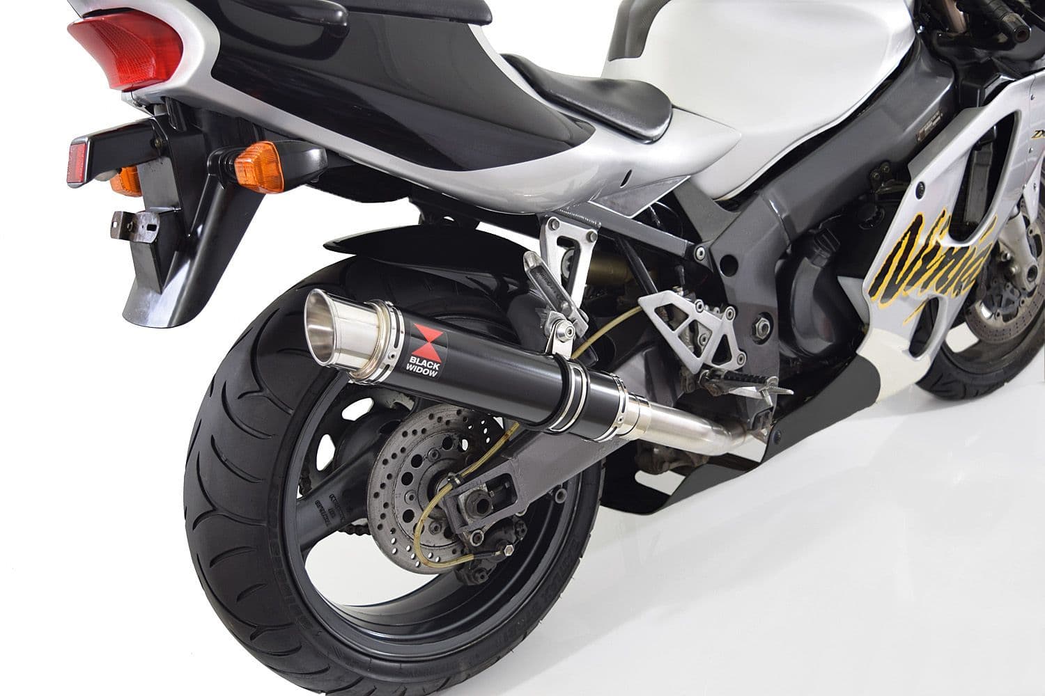 ST KAWASAKI ZX7R ZX-7R Exhaust System with 350mm GP Round Black