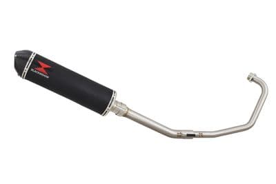 Keeway RKS 125 2012-2017 Exhaust System 400mm Oval Black Stainless Carbon Tip Silencer