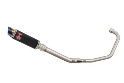 Keeway RKS 125 Sport 2012-2017 Exhaust System 230mm GP Round Blue Tip Black Stainless Silencer