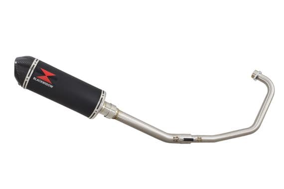 Keeway RKS 125 Sport 2012-2017 Exhaust System 300mm Oval Black Stainless Carbon Tip Silencer