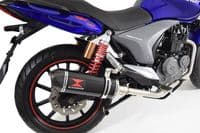 Keeway RKV 125 2012-2017 Exhaust System 300mm Oval Black Stainless Carbon Tip Silencer