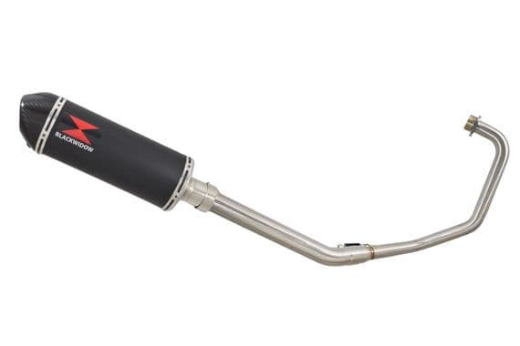 Keeway RKV 125 2012-2017 Exhaust System 300mm Oval Black Stainless Carbon Tip Silencer
