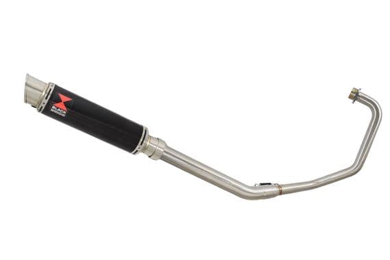 Keeway RKV 125 2012-2017 Exhaust System 350mm GP Round Black Stainless Silencer