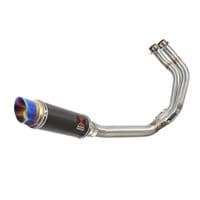 KLE 650 VERSYS 2022 - 2025 De Cat Full Exhaust System 230 mm Round Blue Tip Carbon Silencer