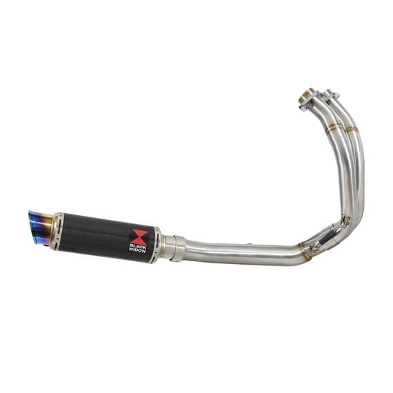 KLE 650 VERSYS 2022 - 2025 De Cat Full Exhaust System 230 mm Round Blue Tip Carbon Silencer