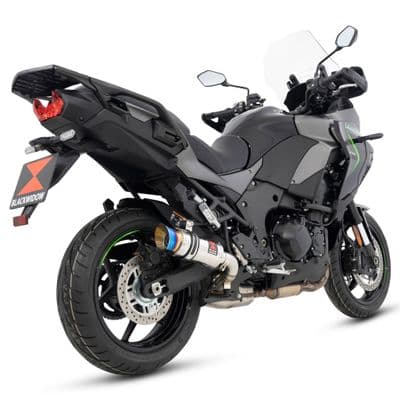 KLZ Versys 1100 2025 Exhaust Silencer 200mm Round GP Stainless Steel Blue Tip