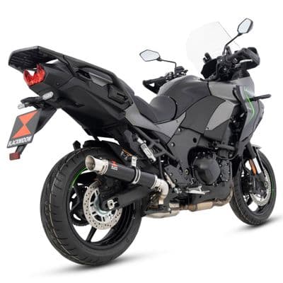 KLZ Versys 1100 2025 Exhaust Silencer 350mm Round GP Black Stainless Steel