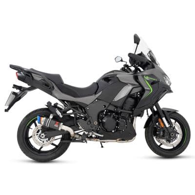 KLZ Versys 1100 2025 Full Exhaust System 200 mm Round GP Carbon Blue Tip Silencer