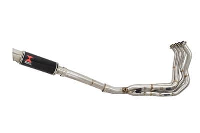 KLZ1000 Versys 12-18 De Cat Exhaust System 230mm GP Round Black Stainless Silencer