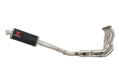 KLZ1000 Versys 12-18 De Cat Exhaust System 300mm Oval Black Stainless Silencer