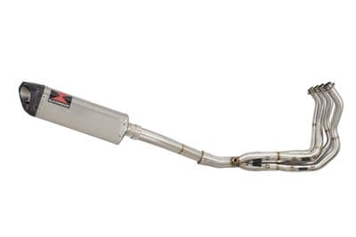 KLZ1000 Versys 12-18 De Cat Exhaust System 350mm Tri Oval Stainless Carbon Tip Silencer