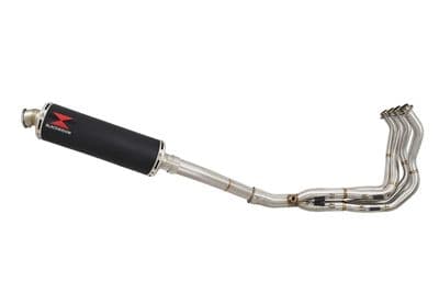 KLZ1000 Versys 12-18 De Cat Exhaust System 400mm Round Black Stainless Silencer