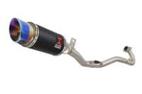 Kreidler Supermoto 125 DD 2008-2016 Exhaust System + 200mm Round Black Stainless Blue Tip Silencer