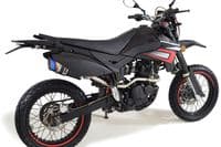 Kreidler Supermoto 125 DD 2008-2016 Exhaust System + 200mm Round Black Stainless Blue Tip Silencer