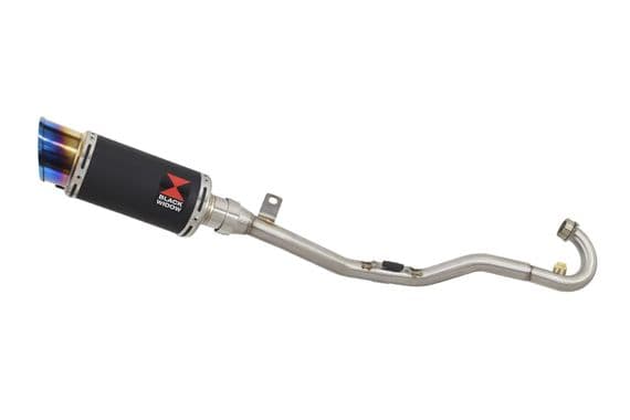 Kreidler Supermoto 125 DD 2008-2016 Exhaust System + 200mm Round Black Stainless Blue Tip Silencer