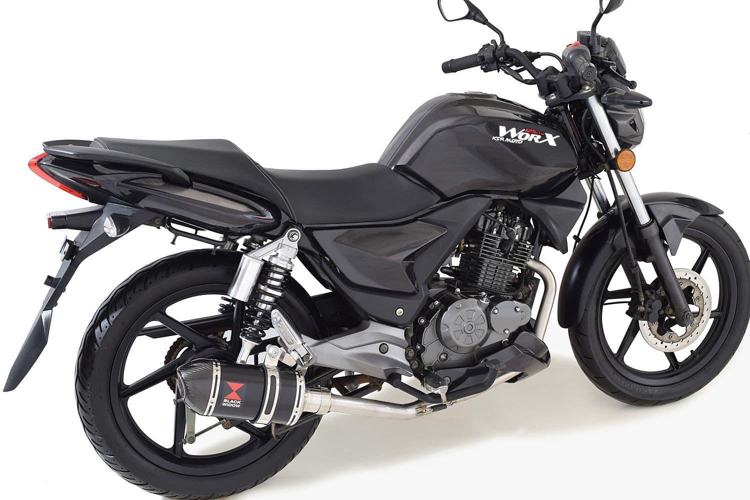KSR Moto Worx 125 2012-2016 Exhaust System 200mm Oval Black