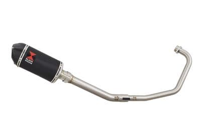 KSR Moto Worx 125 2012-2016 Exhaust System 200mm Oval Black Stainless Carbon Tip Silencer