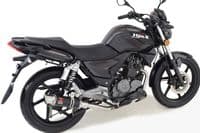 KSR Moto Worx 125 2012-2016 Exhaust System 230mm GP Round Black Stainless Silencer