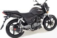 KSR Moto Worx 125 2012-2016 Exhaust System 300mm Oval Black Stainless Silencer