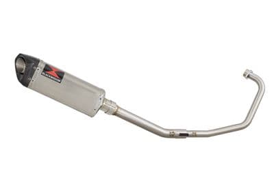 KSR Moto Worx 125 2012-2016 Exhaust System 300mm Tri Oval Stainless Carbon Tip Silencer