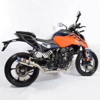 KTM 125 Duke 2024 - 2025 Exhaust System 200 mm Round Stainless Blue Tip Silencer