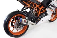 KTM 200 Duke 2011-2016 De Cat Exhaust Silencer Kit + 200mm Round Blue Tip Stainless