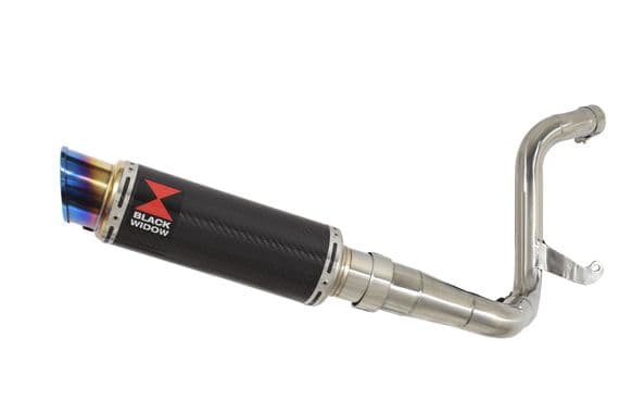 KTM 200 Duke 2011-2016 De Cat Exhaust Silencer Kit + 230mm Round Blue Tip Carbon