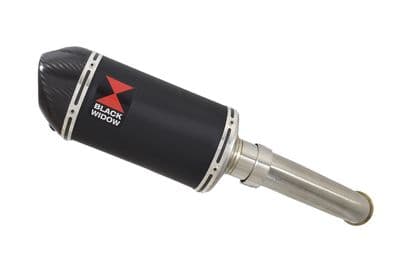 KTM 250 Duke 17-19 Link Pipe + 200mm Oval Black Stainless Carbon Tip Silencer