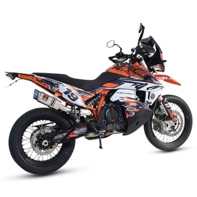 KTM 790 Adventure 2019 - 2026 Exhaust Silencer 200mm Round Blue Tip Stainless