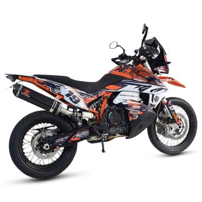 KTM 790 Adventure 2019 - 2026 Exhaust Silencer 400mm Oval Black Stainless Carbon Tip