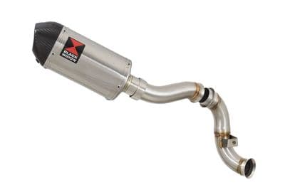 KTM 790 Duke 18-24 200mm Oval Stainless Carbon Tip  Silencer Kit & De - Cat Eliminator Exhaust Pipe